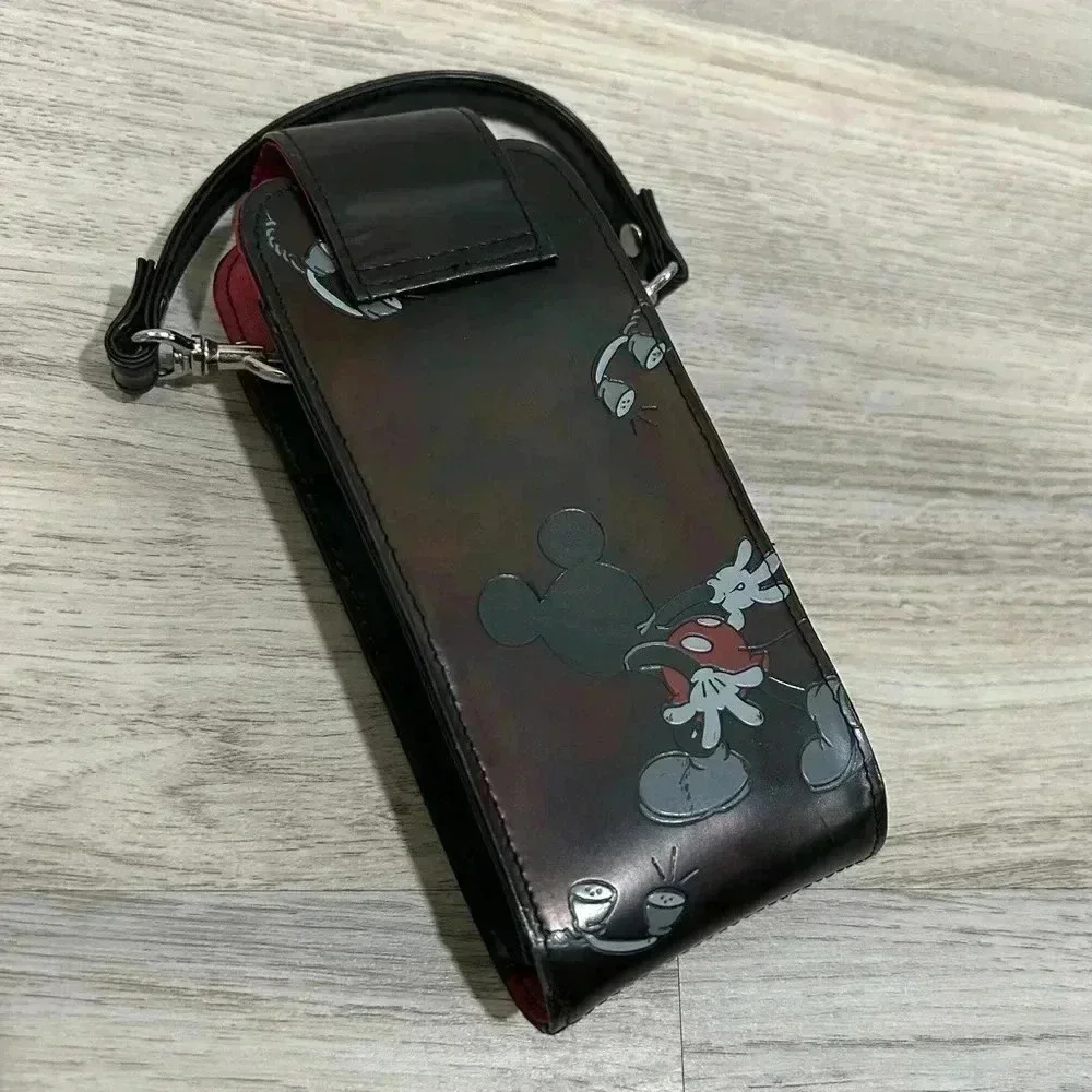 Vintage Mickey Mouse Disney Parks Store Leather Cell Phone Pouch Case Holder